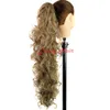 Wholesale-26" 210g Claw Hair Tail Ponytail Hair Extension Wavy Curly Style Tress Curly Synthetic Hairpieces Chignon Tail Pieces