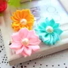 50pcs lot pet dog hair bows Clip petal flowers hairpin with pearls pet dog grooming bows dog hair accessories product251I