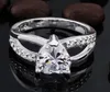 Herz Kubikzircon Frauen Ring Silber Farbe Luxus Schmuck Party Hochzeit Liebe Ringe Hohe Qualität Neue