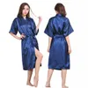 Atacado - além de tamanho azul longa noiva de damas de honra rouba sexy lingerie mulheres festa de casamento quimono vestes noite vestido mulher sleepwear pijama1