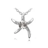 Collier étoile de mer plaqué argent 925, bijoux en cristal exquis, pendentif étoile de poisson, collier étoile de poisson, bijoux en cristal DHL