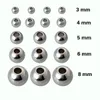 Partihandel 300st / Lot 316L Rostfritt stål Stora hål Solid Beads Rosary Balls (Diameter 3mm-8mm) för DIY smycken tillbehör