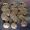 Wefts 고급 금발 613 컬러 레미 헤어 직조 묶음 브라질 인디언 인간 머리 wefts 바디 웨이브 컬러 염색 가능한 무료 DHL