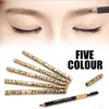 Billiga Vattentät Make Up Leopard Longlasting Eyeliner Eyebrow Eye Penn Penna Brush Makeup Make Up Tool 5 Färger Gratis frakt