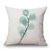 blue ink color palm cushion cover tropical decorative pillows case sofa couch chair home decor leaf plant cojines