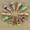 Horns Shape Cloisonne Beads Multi Colors Filigree Silver Blue Spacer Loose Beads For DIY Jewelry Bracelet Crafts & Charms Cloisonne Beads