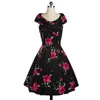 Womens Elegant 50s 60s Vintage Rose Retro Rockabilly Floral Sexy Party Cocktail Skater Wiggle Flare Swing Dress