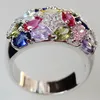 Koppar Rhodiumpläterade Promotion Ringar MN373 SZ # 6 7 8 9 Rosa röd Peridot Morganite Blå Gul Amethyst Cubic Zirconia Favorit Bästsäljare