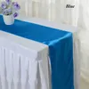 Caminho de mesa de cetim BZ365 para decorações de banquete de festa de casamento Branco Preto Ouro Prata Champanhe Caminho de mesa 30cm x 275cm