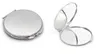 Gratis frakt 100st / Lot Blank Metal Compact Mirror Fodral Rund Metall Makeup Speglar Silver Färg