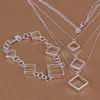 Kvinnors Sterling Silver Smycken Sats 6 Ställer mycket blandad stil EMS8, Fashion 925 Silver Halsband Armband Smycken Set Factory Direktförsäljning