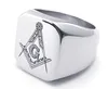 Stainless Steel Masonic Men Ring Letter G Jewelry Cool Korean Style Fashion Wholesale Hot New Party Gift