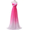 Vente chaude Image Réelle Ombre Soirée robes de bal D'été Nouveau Gradient Coloré Sexy Robes de soirée robe de festa robes de bal HJ07