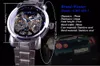 Zwycięzca Blue Ocean Fashion Casual Designer Ze Stali Nierdzewnej Mężczyźni Szkielet Zegarek Męskie Zegarki Top Marka Luksusowy Automatyczny Zegar Zegarek