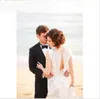 Nya Jenny Packham Bröllopsklänningar Crepe Slida Bröllopklänningar med Beading Crystal Summer Beach Vestido de Novia Custom Wedding Gowns 154
