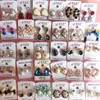 10 paires / lot mélange style mode boucles d'oreilles clou pour cadeau artisanat bijoux boucle d'oreille EA019 271B