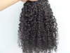 brazilian clip in kinky curly hair weft hair extensions unprocessed curly natural black color human extensions can be dyed