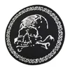 Skull Bones Crossbones Embroidery Patch Motorcycle Biker Club MC Front Jacket Applique Iron Sew On Badge 3.5 INCH Free Shipping