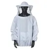 Poliéster Algodão Azul Branco de Proteção Apicultura Jaqueta Véu Vestido Com Chapéu Equipar Blusa de Fato - Bee Coat Terno Roupas