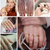 15 styles Punk Rock Gold Stack Plain Band Midi Mid Finger Knuckle Rings Set for Women Mid Finger Ring Thin Ring jewelry C623