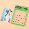 Digit Touch Screen Ultra Slim Transparent Solar Calculator Stationery Clear Vetenskaplig Kalkylator Studentskola Kontor Gratis Frakt