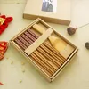 Eetstokjes Groothandel- Exquisite Pack van 5 paren bestek bamboe gesneden eenvoudige stijl Chinese kenmerken Gift Aankomst1