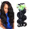 Brasiliansk Virgin Hair Body Wave 3 Bundlar Billiga Peruanska Malaysiska Indiska Kambodjanska Mongoliska Remy Human Hair Weave Naturliga svarta Förlängningar