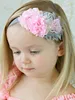 8 färg barn baby pearl paillette blomma båge headbands flickor söt båge hårband spädbarn älskling headwrap barn bowknot elastiska tillbehör