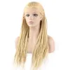 Perruque Lace Front Wig synthétique tressée Kanekalon blonde 613, perruque complète longue et Micro tressée pour femmes blanches à la mode