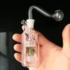 Rauchpfeifen Shisha Bong Glas Rig Öl Wasser Bongs Mini 2-Rad kleiner quadratischer Topf (1)