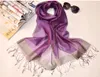 1 st Höst New Fashion Woman Silk Scarf Sunscreen Pure Color Scarf Ladies Mulberry Silk Scarf Scarf 200 * 90cm 16Colors Gratis frakt