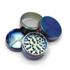 Rainbow Grinders Ice Bleu Zinc Alloy Metal Grinder accessoires 40 50 55 63 mm de diamètre 4 parties Crushers d'herbe sèche Fast6752043