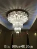 BE31 Factory Customized Round Hotel Lobby K9 Crystal Chandeliers Large Hotel Project Lights Department Villas Exhibition Hall Pendant Lamps