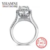 YHAMNI Fashion Original Solid 925 Sterling Silver Luxury Diamond Wedding Rings Women Wedding Engagement Jewelry JZ090