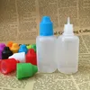 5ml 10ml 15ml 20ml 30ml 50ml 60ml 100ml 120ml空のPEプラスチックドロッパーボトル付き液体ボトル用の子供用プルーフキャップ薄い先端