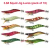 10pcs Luminous Squid Jigs Hard Fishing Lures 2.5# 3.0# 3.5# Squid Bait Jig Hooks