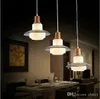 Luzes pendentes de vidro led bege modernas lustre de madeira luminária para sala de jantar quarto restaurante iluminação