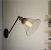 Loft Swing Arm Wandkandelaars Retro LED Wandlamp Magazijn Sfeerverlichting Glazen Lampenkap Industriële Stijl E 27 Edsion Wandlamp7270862