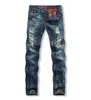 2016 Novo Designer de Calça Jeans Masculina Famosa Marca Jeans Rasgado Moda Jeans Skinny Motociclista Jeans Slim Fit Denim Calças Masculinas