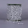 Guirlande de chaîne de perles en diamant plaqué argent/or, 1 bobine de 8mm 3mm, 15 mètres, décoration artisanale pour fête de mariage et noël, bricolage