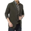 Brand New blazer men Casual Blazer Cotton Parka Men's slim fit Chaquetas Army Green Khaki Plus Size
