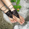 Plaża ślub szydełka boso sandały, nagie buty, ślub boso sandał, biżuteria stóp, wiktoriańska koronka, joga, anklet, steampunk, ślub 13 kolor