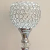 Classic Silver Finish Bröllopsglasögon med kristaller Event eller Party Candle Stand Home Decor Metal Candlestick 1 Lot = 10 st