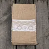 Kant jute bestek houders pouch gebruiksvoorstel opslag tas linnen vintage hart bruiloft feestartikelen kerst servies decoratie bestek