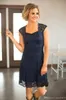 2017 New Bridesmaid Dresses Country Short For Weddings Full Lace Cap Sleeves Navy Blue Burgundy Open Back Plus Size Maid of Honor Gowns