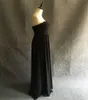 Black Pleated Chiffon A Line Bridesmaid Dress With Sweetheart Neckline 2018 Long Wedding Party Dress Elegant