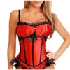 Mulheres Sexy Burlesco Floral Lace Up Espartilho Preto Branco Vermelho Espartilhos e Bustiers Lingerie Lacing Corset tops Cintura Formação Espartilho