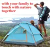 Camping SheltersTent Opening Hydraulic Automatic Tent Camping Shelters Waterproof Sunny Double-deck Protective Outdoors Tents for 3-4 Person