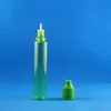 100 Pieces 30ML Plastic Dropper Bottle GREEN COLOR Highly transparent With Double Proof Caps Child Safety Thief Safe long nipples