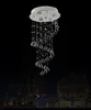 Modern K9 Crystal Chandelier Spiral Rain Drop Crystal Lighting Chandelier Flush mount Stair Lights for Staircase